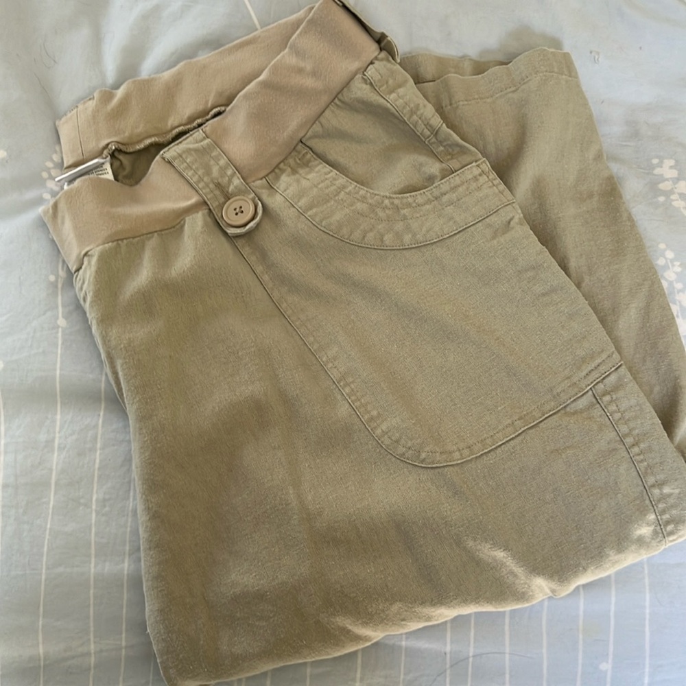 Motherhood Maternity XL cropped linen blend pants